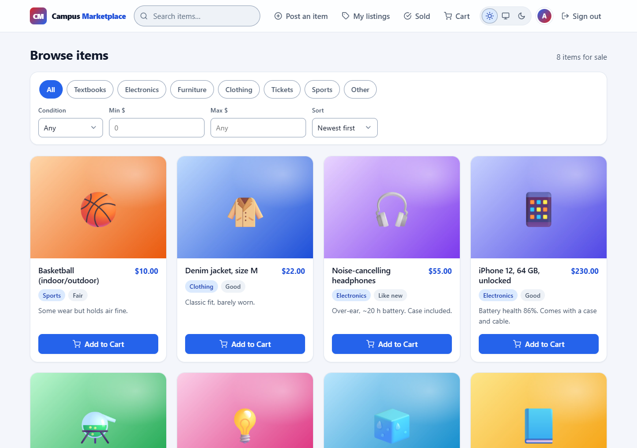 Campus Marketplace screenshot